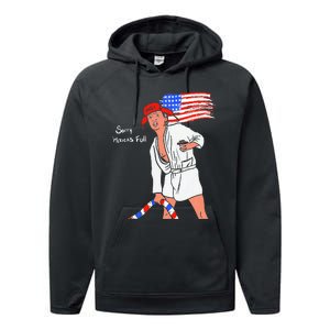 Stop Project 2025 Anti Trump American Flag Performance Fleece Hoodie