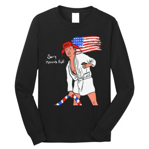 Stop Project 2025 Anti Trump American Flag Long Sleeve Shirt