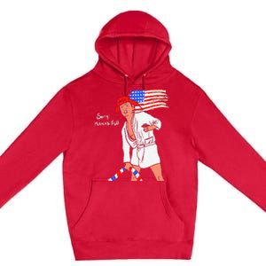 Stop Project 2025 Anti Trump American Flag Premium Pullover Hoodie