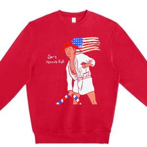 Stop Project 2025 Anti Trump American Flag Premium Crewneck Sweatshirt