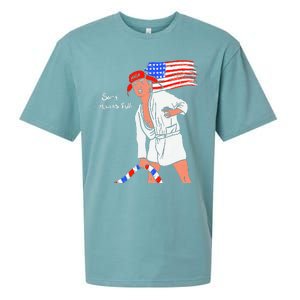 Stop Project 2025 Anti Trump American Flag Sueded Cloud Jersey T-Shirt