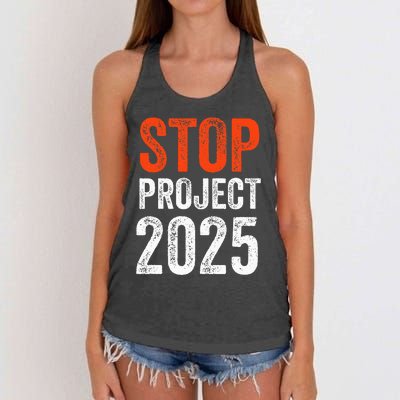 Stop Project 2025 Look It Up Y’All Anti Trump Women's Knotted Racerback Tank