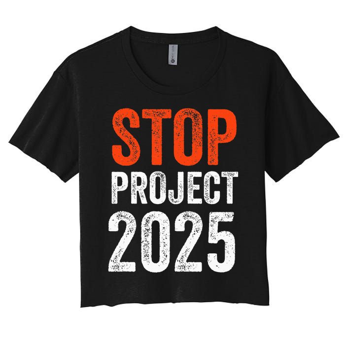 Stop Project 2025 Look It Up Y’All Anti Trump Women's Crop Top Tee