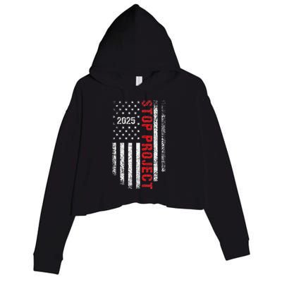 Stop Project 2025 American Flag Election 2024 Crop Fleece Hoodie