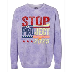 Stop Project 2025 Usa Flag Colorblast Crewneck Sweatshirt