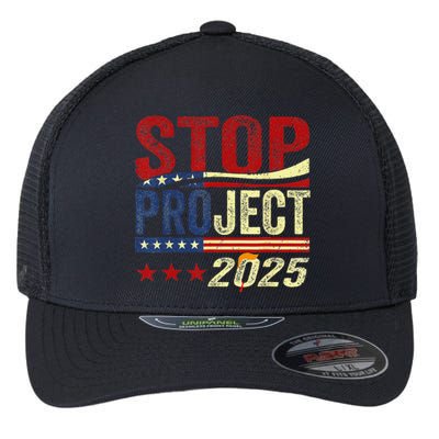 Stop Project 2025 Usa Flag Flexfit Unipanel Trucker Cap