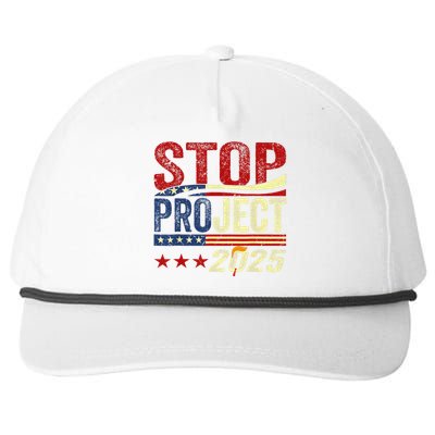 Stop Project 2025 Usa Flag Snapback Five-Panel Rope Hat