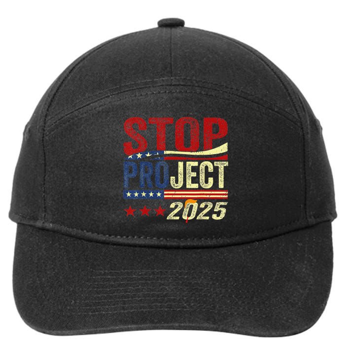 Stop Project 2025 Usa Flag 7-Panel Snapback Hat