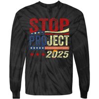 Stop Project 2025 Usa Flag Tie-Dye Long Sleeve Shirt