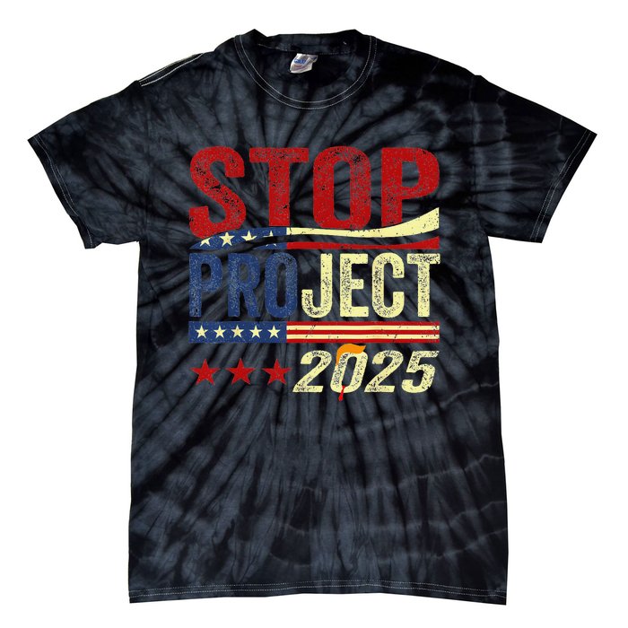 Stop Project 2025 Usa Flag Tie-Dye T-Shirt