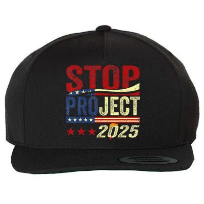 Stop Project 2025 Usa Flag Wool Snapback Cap