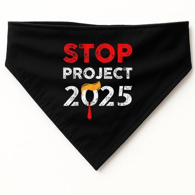 Stop Project 2025 Anti Trump Funny Gift USA-Made Doggie Bandana