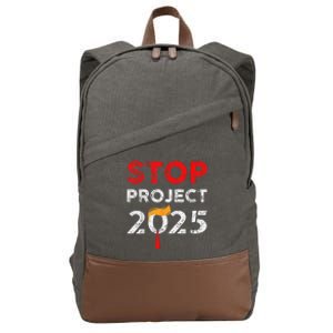 Stop Project 2025 Anti Trump Funny Gift Cotton Canvas Backpack