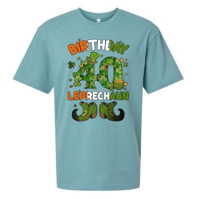 St Patricks 40 Birthday Leprechaun Lucky One Birthday 40th Birthday 40 Years Old Sueded Cloud Jersey T-Shirt