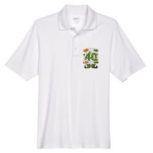 St Patricks 40 Birthday Leprechaun Lucky One Birthday 40th Birthday 40 Years Old Men's Origin Performance Pique Polo