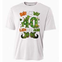 St Patricks 40 Birthday Leprechaun Lucky One Birthday 40th Birthday 40 Years Old Cooling Performance Crew T-Shirt