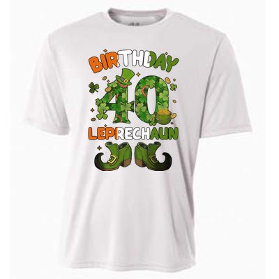 St Patricks 40 Birthday Leprechaun Lucky One Birthday 40th Birthday 40 Years Old Cooling Performance Crew T-Shirt