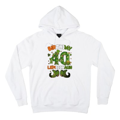 St Patricks 40 Birthday Leprechaun Lucky One Birthday 40th Birthday 40 Years Old Hoodie