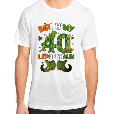 St Patricks 40 Birthday Leprechaun Lucky One Birthday 40th Birthday 40 Years Old Adult ChromaSoft Performance T-Shirt