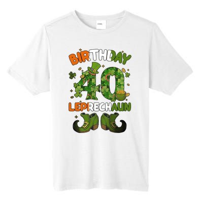 St Patricks 40 Birthday Leprechaun Lucky One Birthday 40th Birthday 40 Years Old Tall Fusion ChromaSoft Performance T-Shirt