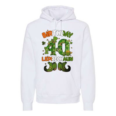 St Patricks 40 Birthday Leprechaun Lucky One Birthday 40th Birthday 40 Years Old Premium Hoodie