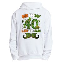 St Patricks 40 Birthday Leprechaun Lucky One Birthday 40th Birthday 40 Years Old Urban Pullover Hoodie