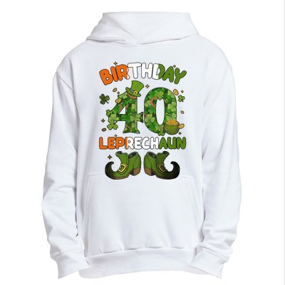 St Patricks 40 Birthday Leprechaun Lucky One Birthday 40th Birthday 40 Years Old Urban Pullover Hoodie