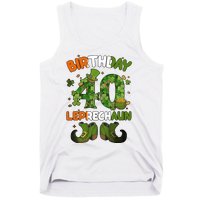 St Patricks 40 Birthday Leprechaun Lucky One Birthday 40th Birthday 40 Years Old Tank Top