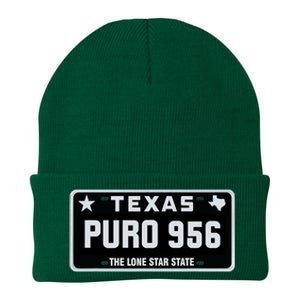 Simple “PURO 956” Texas License Plate Graphic Knit Cap Winter Beanie