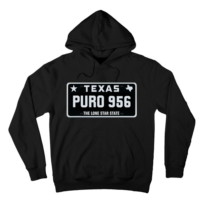 Simple “PURO 956” Texas License Plate Graphic Hoodie