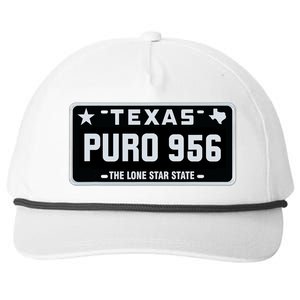 Simple “PURO 956” Texas License Plate Graphic Snapback Five-Panel Rope Hat