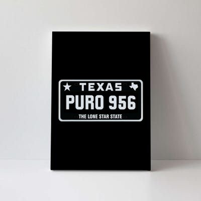 Simple “PURO 956” Texas License Plate Graphic Canvas