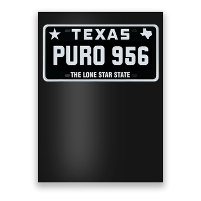 Simple “PURO 956” Texas License Plate Graphic Poster