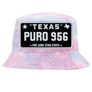 Simple “PURO 956” Texas License Plate Graphic Tie-Dyed Bucket Hat