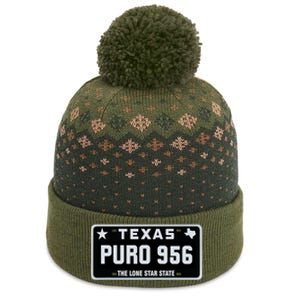 Simple “PURO 956” Texas License Plate Graphic The Baniff Cuffed Pom Beanie