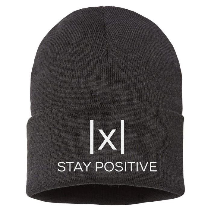 Stay Positive Absolute Value Funny Math Sustainable Knit Beanie