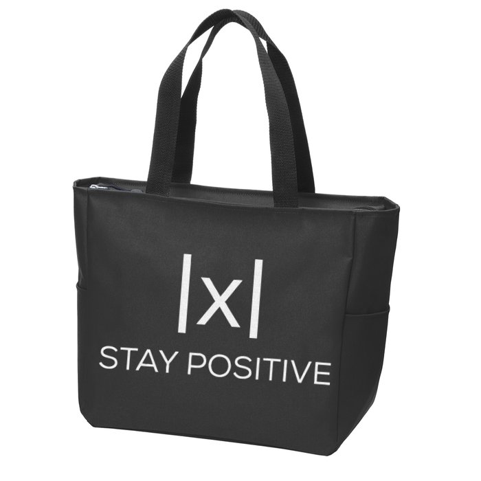 Stay Positive Absolute Value Funny Math Zip Tote Bag