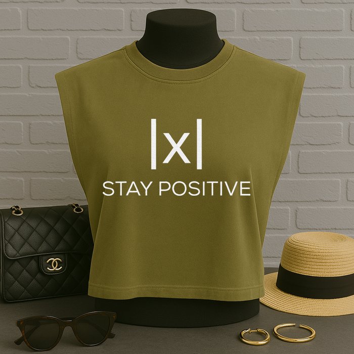 Stay Positive Absolute Value Funny Math Garment-Dyed Women's Muscle Tee
