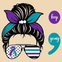 Suicide Prevention Awareness Semicolon Keep Going Messy Bun Gift Drawstring Bag