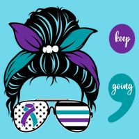 Suicide Prevention Awareness Semicolon Keep Going Messy Bun Gift Button