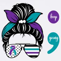 Suicide Prevention Awareness Semicolon Keep Going Messy Bun Gift Cooling Performance Crew T-Shirt