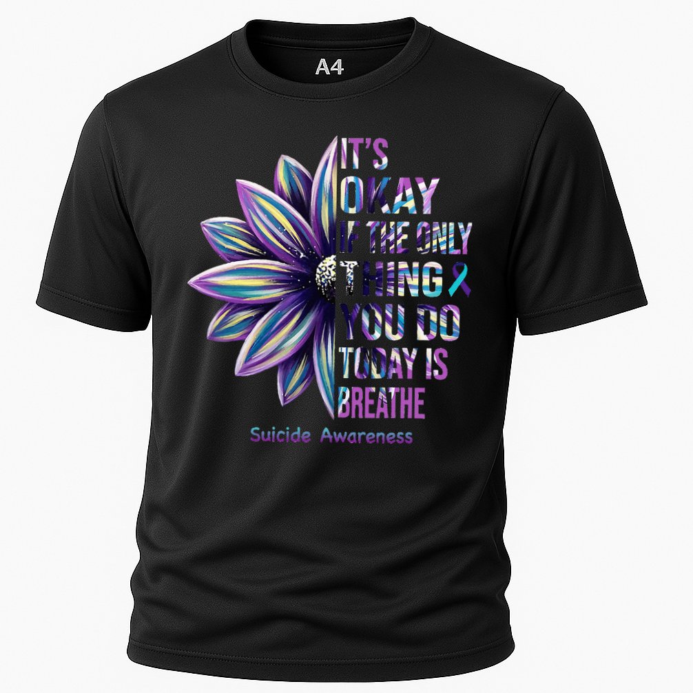 Suicide Prevention Awareness Teal Ribbon And Sunflower Gifts Performance Shirt