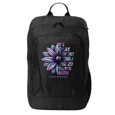 Suicide Prevention Awareness Teal Ribbon And Sunflower Gifts City Backpack