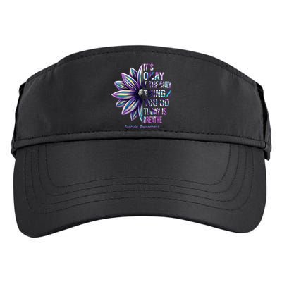 Suicide Prevention Awareness Teal Ribbon And Sunflower Gifts Adult Drive Performance Visor
