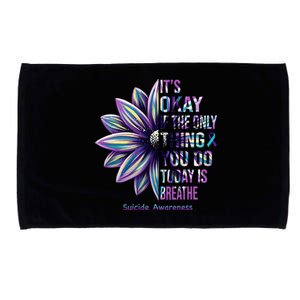 Suicide Prevention Awareness Teal Ribbon And Sunflower Gifts Microfiber Hand Towel