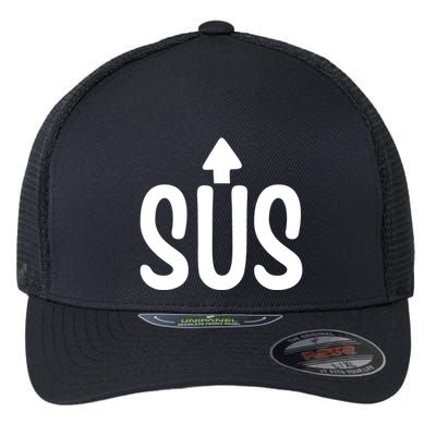 Sus Pointing Arrow Up Gaming Meme Impostor IM Kinda Sus Flexfit Unipanel Trucker Cap