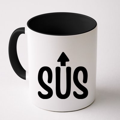 Sus Pointing Arrow Up Gaming Meme Impostor IM Kinda Sus Mug