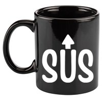 Sus Pointing Arrow Up Gaming Meme Impostor IM Kinda Sus 11oz C Handle Ceramic Mug