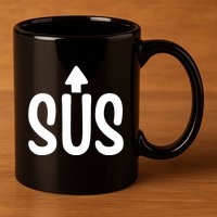 Sus Pointing Arrow Up Gaming Meme Impostor IM Kinda Sus 11oz C Handle Ceramic Mug