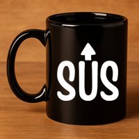 Sus Pointing Arrow Up Gaming Meme Impostor IM Kinda Sus 11oz C Handle Ceramic Mug